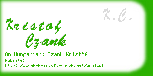 kristof czank business card